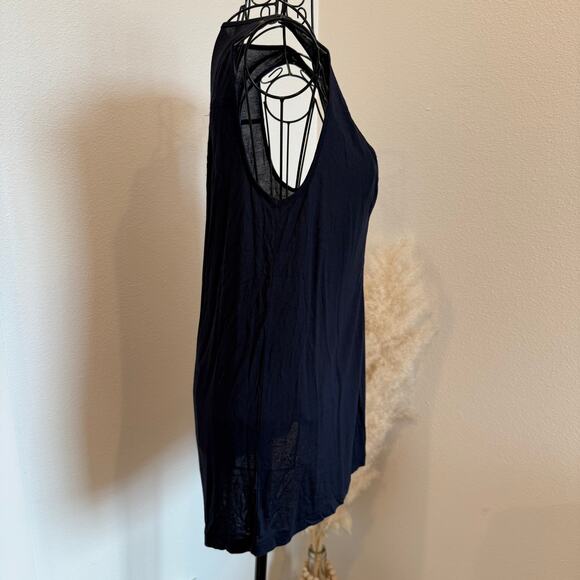 Ann Taylor Navy Sleeveless V-Neck Casual Lightweight Pocket Tank Top New Small - Picture 4 of 5